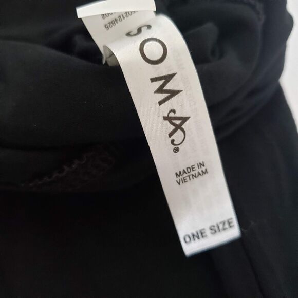 Soma ONE SIZE OSFM LONG Pull On Lounge Pants Black Wide Leg Stretchy Elastic Wai - Picture 5 of 12